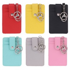 Compact PU Leather Card Holder Practical and Stylish Keyring Wallet Everyday