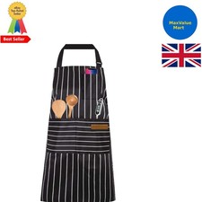 Durable Cotton-Linen Apron with Adjustable Neck - Perfect for Cooking & Crafts