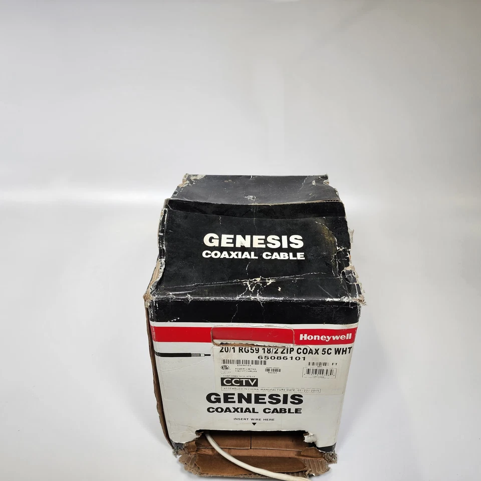 Honeywell Genesis 20/1 RG59 18/2 CREMALLERA COAXIAL 5C BLANCO 65086101 - 500 ft - Nuevo stock antiguo Foto 2 de 4