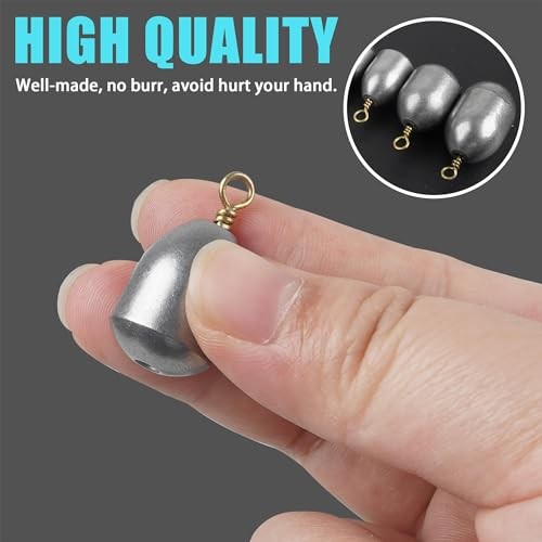 Fishing Weight Sinker, 20/30 Pieces Bass Casting Iron Sinkers 3/8 OZ - 20 Pack - Picture 4 of 6