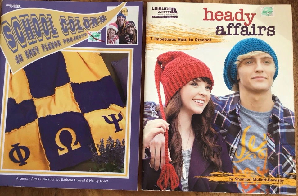 Crochet Knitting Sewing Books Hat Poncho Sweater Fleece Leisure Arts Lot of 4 - Image 4 of 4