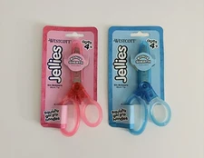 2 Pack  Westcott 5" Kids Jellies Scissors Squishy Gel Grip + Sheath, Ages 4+