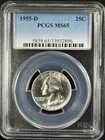 1955-D 25C Washington Quarter Dollar PCGS MS65   33932896