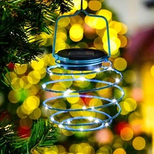Solar Spiral LED Lanterns, Solar Garden Lights Outdoor Decorative Hanging Lig...