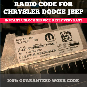 8.4 UCONNECT✅ UAS UAG 4C RADIO UNLOCK CODE ✅ANTI THEFT✅CHRYSLER JEEP RAM DODGE ✅
