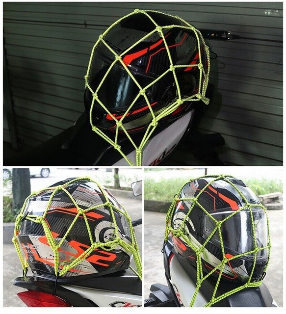 6 Hooks Motorcycle Bike Helmet Cargo Luggage Net Bungee Hold Down Black