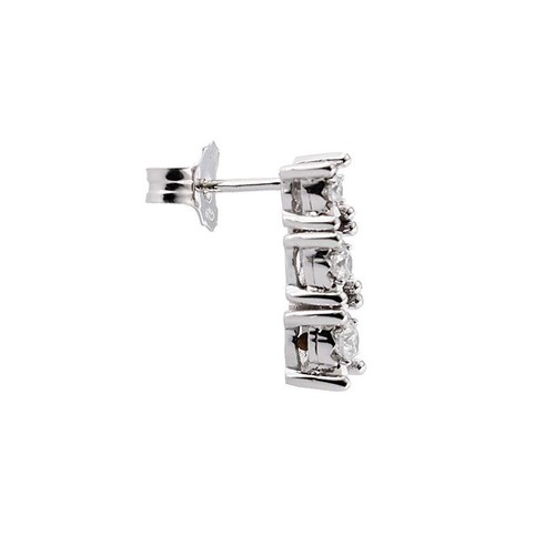 Pendientes Mujer Trilogy de Oro Blanco 18KT Y Diamantes Naturales De 0,55 CT, Nu - Imagen 3 de 5