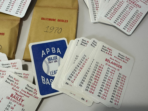 APBA Baseball 1970 Original Season Complete Set Player Cards 24 Teams 20 Cards - Picture 2 of 5