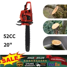 20in Bar 52CC Gas Chainsaw Gasoline 2 Stroke Powered Wood Cutting Chain Saws NEW