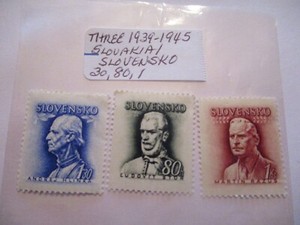 Three 1939-1945 Slovakia/Slovensko Postage Stamps - 30, 80, 1 Denomination