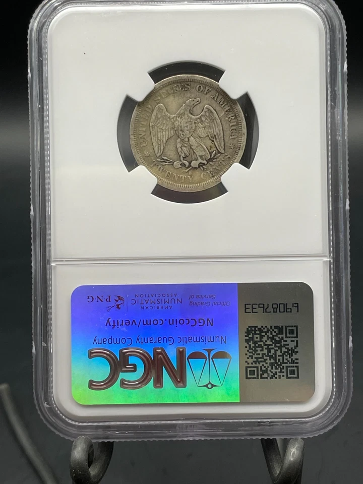 1875-S 20c Twenty Cent Piece San Francisco Type Coin Choice Very Fine NGC VF25 - Image 3 of 4