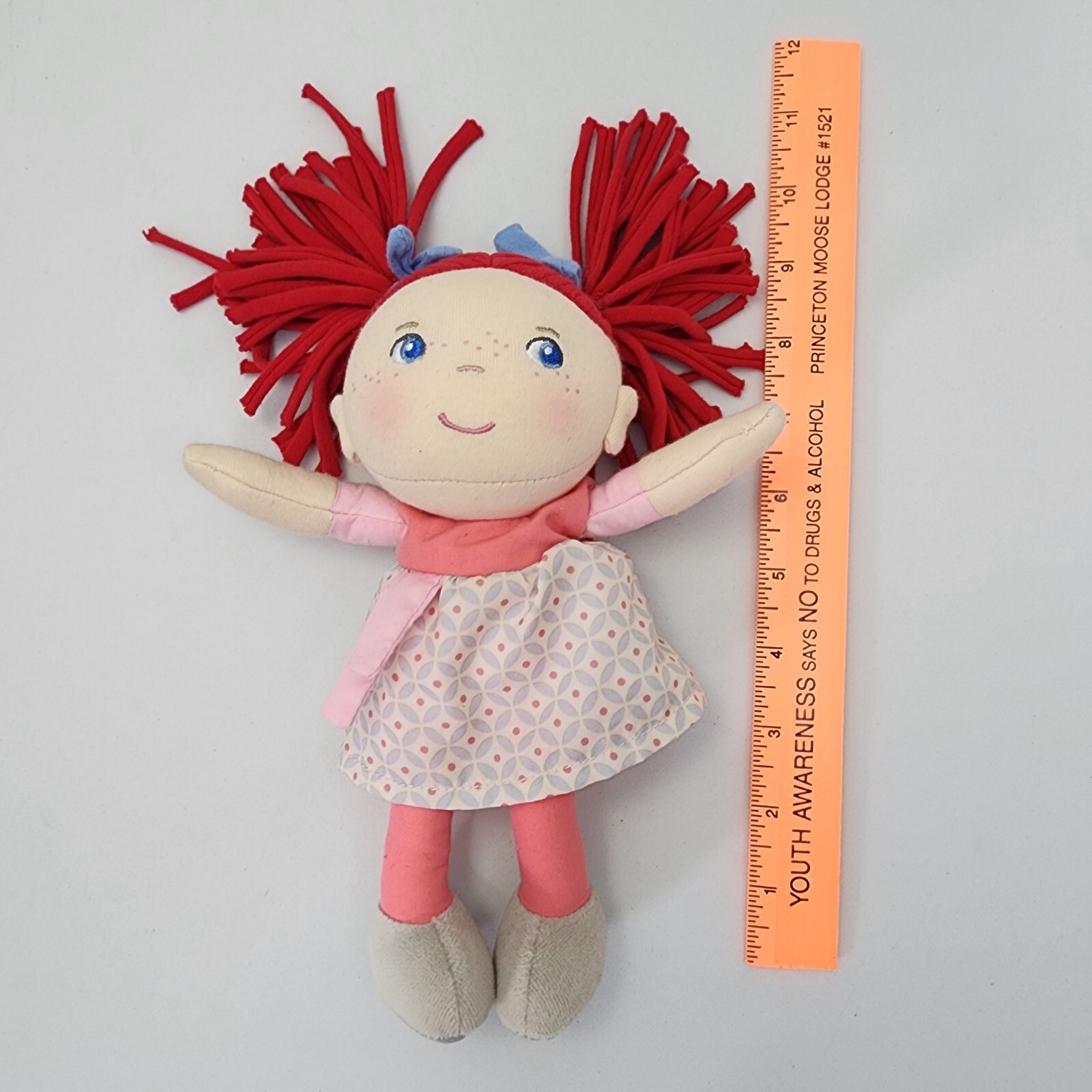 Haba Mirli Fabric Girl Doll Redhead Pigtails Freckles Blue Eyes 8" Soft Plush