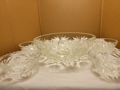 EAPC Star Of David Salad Bowl Set Anchor Hocking Early American Prescut (5)