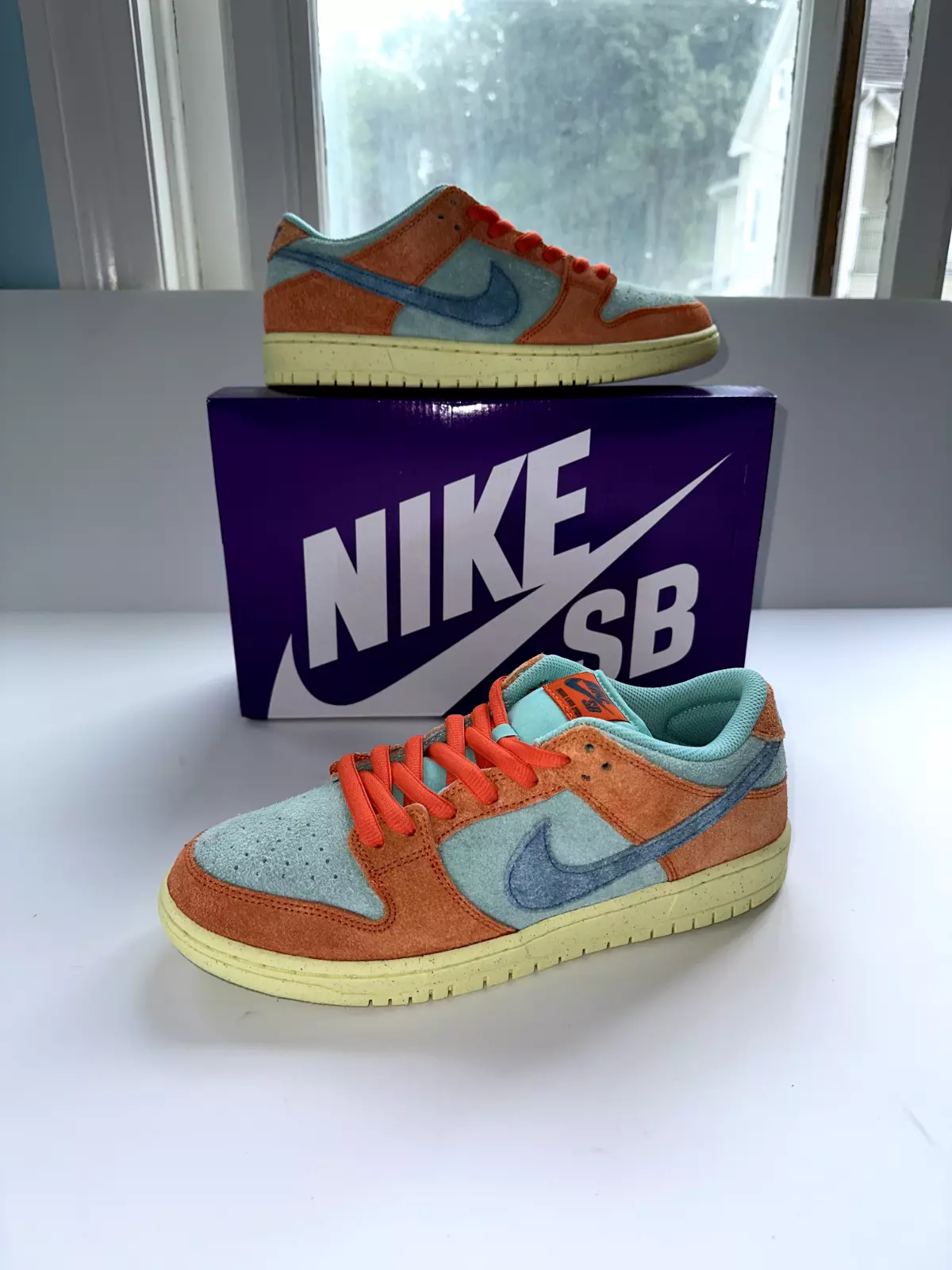NIKE SB DUNK LOW ORANGE ÉMERALD RISE (TAILLE 8) (DV5429 800) SUPREME RAMMELLZZEE