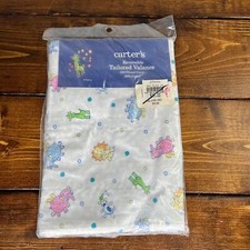 VTG Carter  s Curtain Valance Jungle Elephants Lions Giraffes 21.25  x90  NOS