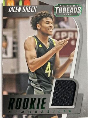 Jalen Green 2021 Threads Rookie Memorabilia Jersey Player Worn Rookie Patch SP