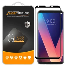 2X Supershieldz for LG V30 Full Cover Tempered Glass Screen Protector (Black)