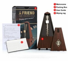 Antique Vintage Wood color Mechanical Metronome Tempo Music Timer Classical