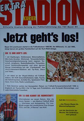 Stadion Kurier Extra 12.7.1995 Bayer 04 Leverkusen mit innen Poster