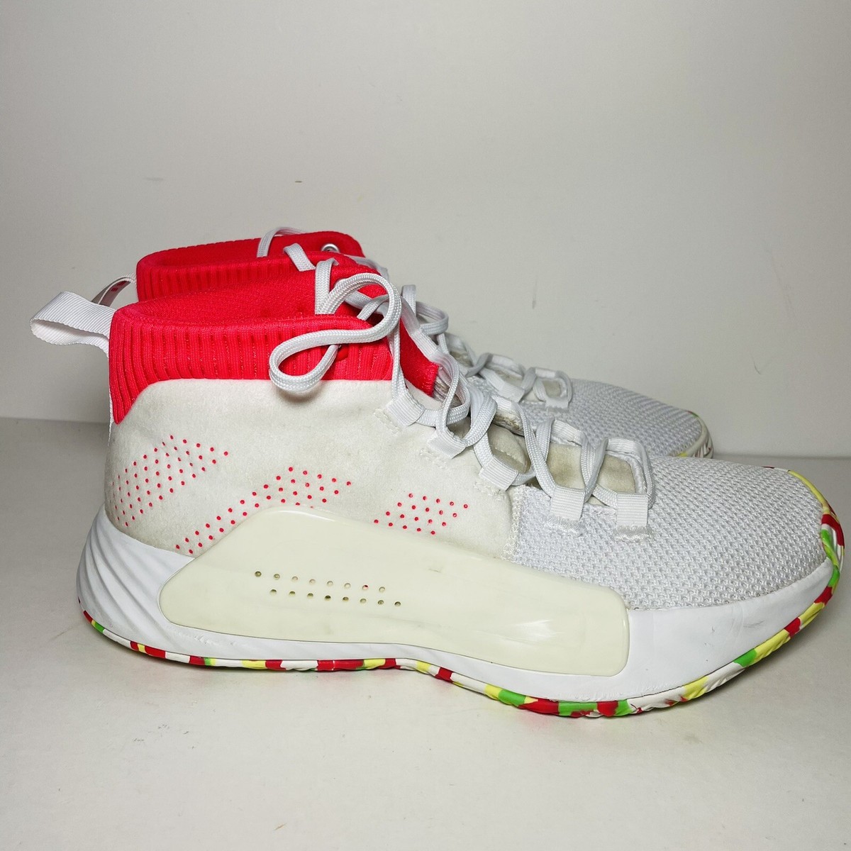 Adidas Dame Size All Skate' White/Red Men's Mesh Basketball