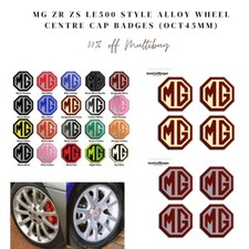 ZR, ZS ZT Alloy Wheel Centre Caps Logo Badges for MG 45mm Badge Black & Silver