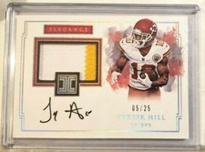 2017 Panini Impeccable Football Tyreek Hill Patch Auto 05/25 Kansas City Chiefs