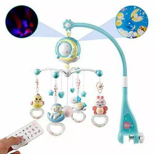 Baby Musical Bassinets Crib Mobile Rattle Cot Gift Night Light