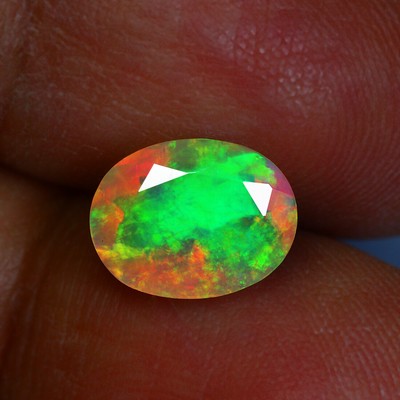 1.44Ct IF Oval 10 X 7 mm Rainbow Multi Flashy 3D Rains Of Colors Welo Cut Opal