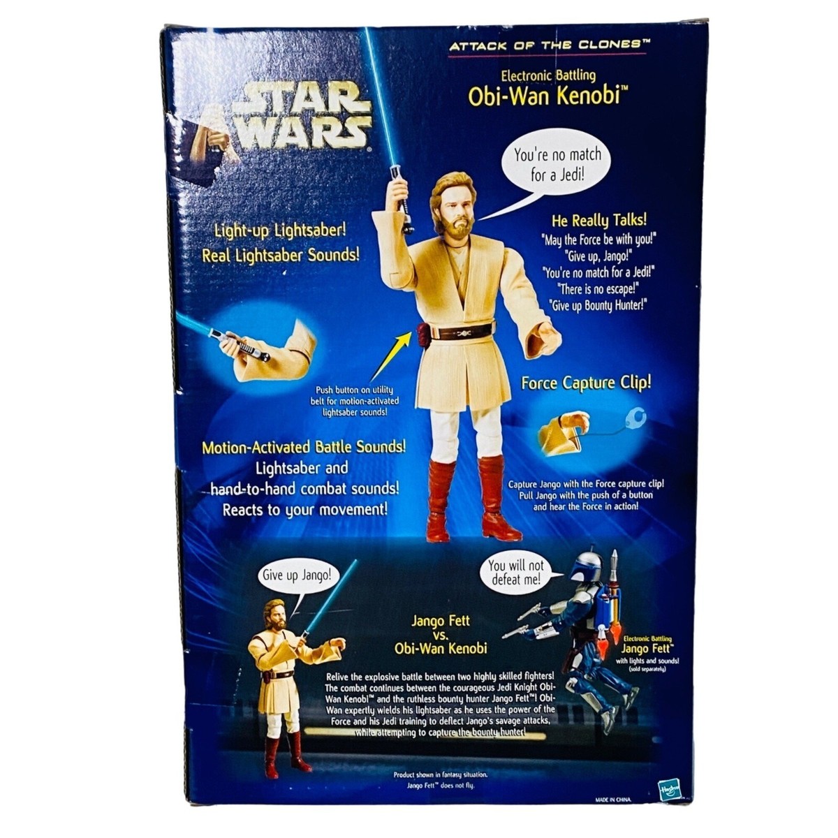 Star Wars Attack of Clones 2002 Electronic Battling Obi-Wan Kenobi