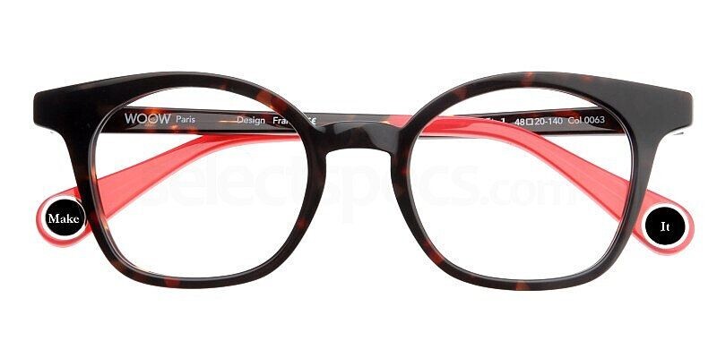 Lunettes de vue carrées WOOW Make It 48mm monture optique écailles marron créateur