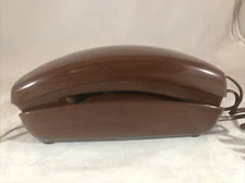 Vintage Bell System Trimline Brown Push Button Phone Corded Telephone SEE DETAIL