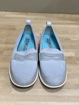Cole Haan 4.ZeroGrand Stitchlite Penny Loafers Silver Gray 