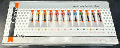 Royal Talens Cobra STUDY Water Mixable Oil Colour Set - 12 x 20ml Tubes