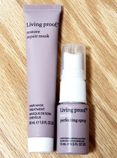 Living Proof Restore Hair Mask 1 oz  Perfecting Spray 0.5 oz Set