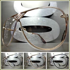 OVERSIZED Classic Modern Retro Shield Style Clear Lens EYE GLASSES Large Frame