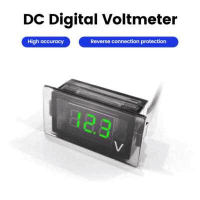 DC12~24V 3-Digit Digital Voltmeter High Precision LED Panel Type Waterproof