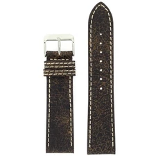 Distressed Vintage Brown Bomber Leather Watch Strap Band 18mm 20mm 22mm 24mm