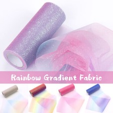 6"x10 yd Deco Gradient Mesh Wrap Christmas Roll Glitter yarn Craft Wreath Ribbon