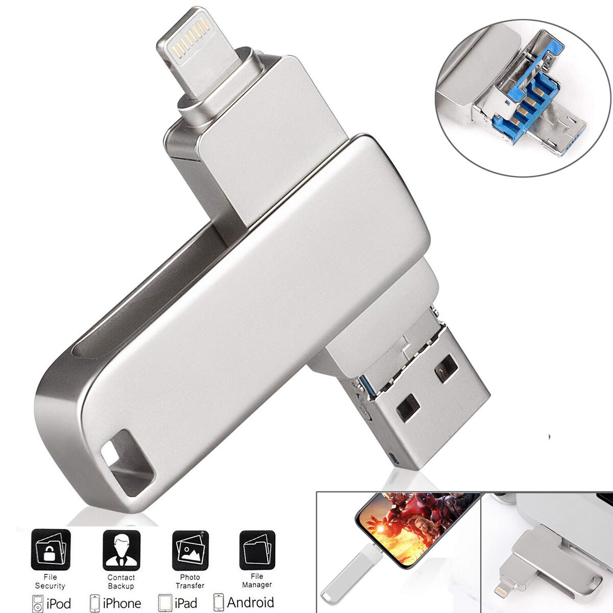 USB Flash Drive 1TB for iPhone USB 3.0 Memory Stick Jump Drive