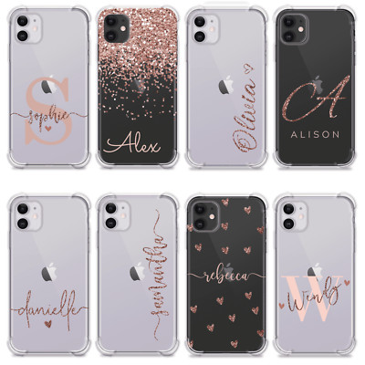 Personalisierte Handyhülle mit Namen Initialen Silikon Cover für Apple iPhone 12 11 13 7