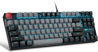 75% Mechanical Gaming Keyboard, Blue Switch, Backlit, 87 Keys Compact TKL Wir...