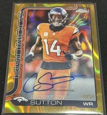 2025 Topps Chrome Football Courtland Sutton Gold Lava Auto #d /50