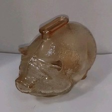 Vtg. Anchor Hocking Glass Marigold Piggy Bank