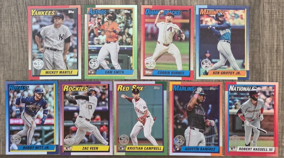 2025 Topps Update 35th Anniversary 1990 Foil Insert LOT (24) RCs, Stars, Vets - Image 2 of 3