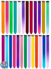 LADYAMZ 25 PCS Colored Hair Extensions, Colorful Party Highlights Multi-color