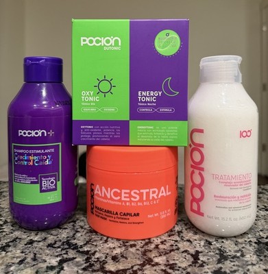 LA POCIÓN - KIT DE CRECIMIENTO / SHAMPOO + ACONDICIONADOR + MASCARILLA + TÓNICO.