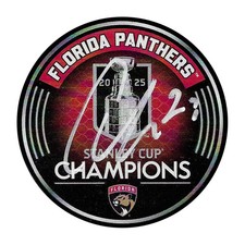 Carter Verhaeghe Autographed 2025 Stanley Cup Champions Puck