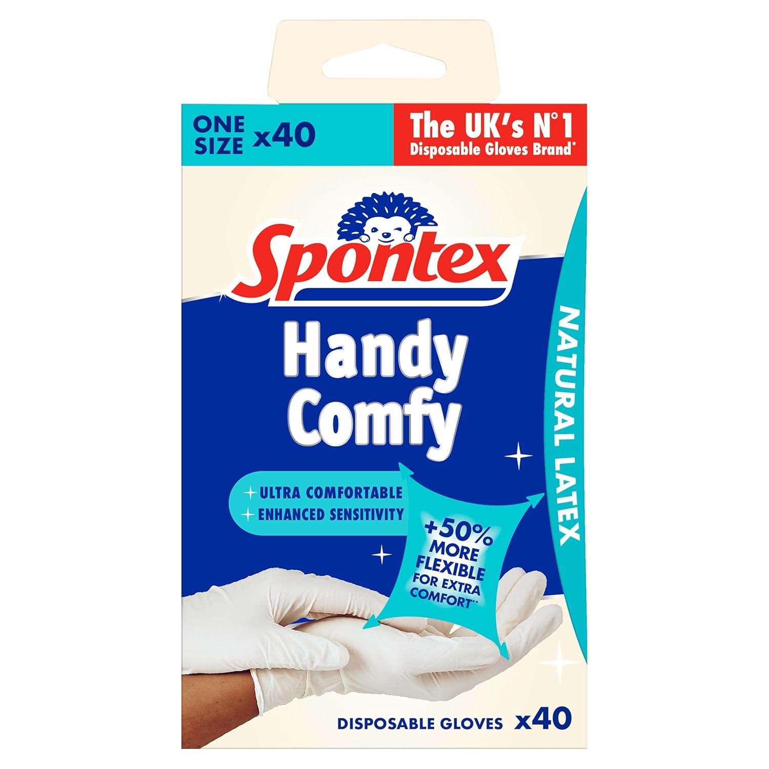 Spontex 40 Handy Comfy Disposable Gloves, One Size