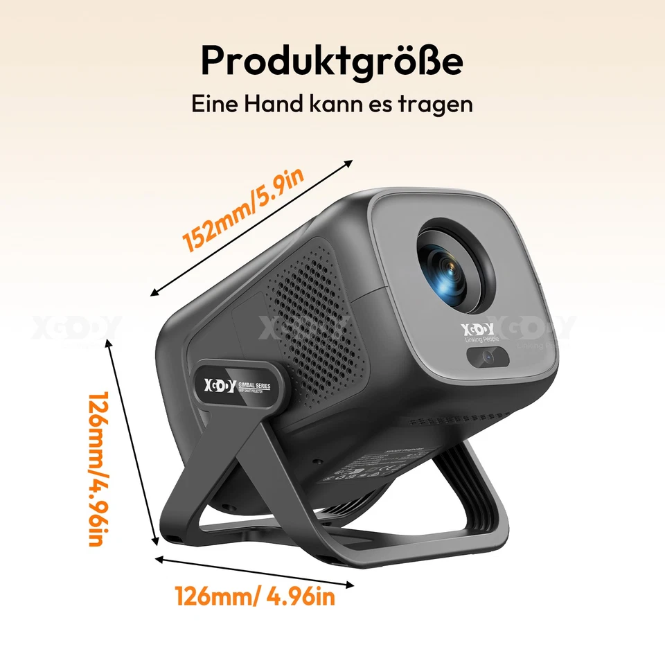 XGODY 4K Beamer FHD Smart Android Mini Projektor WIFI BT5.4 Heimkino 25000Lumen - Bild 2 von 4