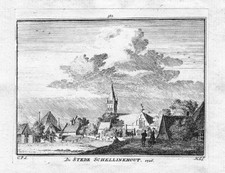 1750 - Schellinkhout Drechterland Holland Copper engraving Netherlands view